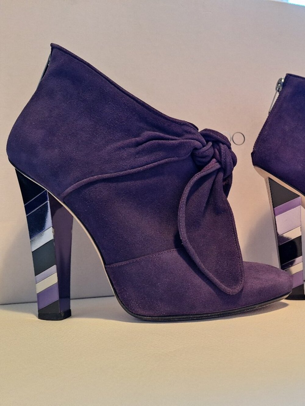 Jimmy Choo Colorblock heel purple suede booties - Picture 1 of 16